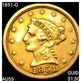 1851-O $2.50 Gold Quarter Eagle HIGH GRADE