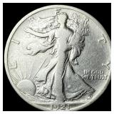 1921-S Silver Walking Liberty Half Dollar  HIGH G