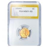 1954-S Wheat Cent PGA MS67+ RD