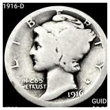 1916-D Mercury Dime LIGHTLY CIRCULATED