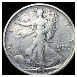 1917-S Walking Liberty Half Dollar NEARLY  UNCIRC