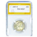 1947-D Washington Silver Quarter PGA MS67