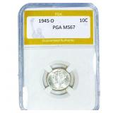 1945-D Mercury Silver Dime PGA MS67