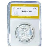 1935 Walking Liberty Half Dollar PGA MS66