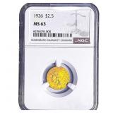 1926 $2.50 Gold Quarter Eagle NGC MS63