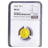 1927 $2.50 Gold Quarter Eagle NGC MS62