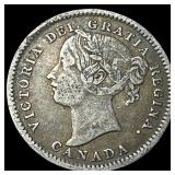 1901 Canada Silver 10 Cents ABOUT  UNCIRCULATED
