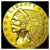 1913 Indian Head Gold $2.50 Quarter Eagle UNCIRCUL