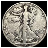 1920-D Silver Walking Liberty Half Dollar ABOUT UN