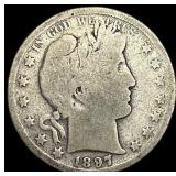 1897-S Silver Barber Half Dollar LIGHTLY CIRCULATE