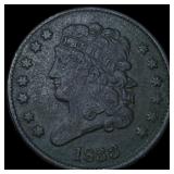 1833 Classic Head Half Cent NEARLY UNCIRCULATED
