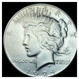 1924-S Silver Peace Dollar CHOICE AU
