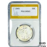 1945 Walking Liberty Half Dollar PGA MS63