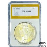 1923 Silver Peace Dollar PGA MS64