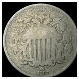 1867 Shield Nickel LIGHTLY CIRCULATED