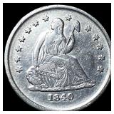 1840-O Silver Seated Liberty Quarter NEARLY  UNCI
