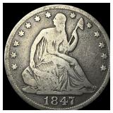 1847-O Silver Half Dollar LIGHTLY CIRCULATED