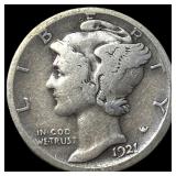1921-D Silver Mercury Dime NICELY CIRCULATED