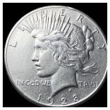 1928 Silver Peace Dollar CLOSELY UNCIRCULATED