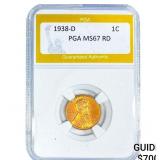 1938-D Wheat Cent PGA MS67 RD