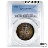 1938-D Walking Liberty Half Dollar PCGS VF25