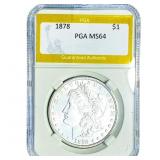 1878 Morgan Silver Dollar PGA MS64