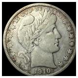 1910-S Silver Barber Half Dollar LIGHTLY  CIRCULA