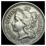 1868 Nickel Three-Cent Piece NEARLY UNCIRCULATED