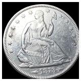 1873 Arrows Seated Liberty Half Dollar NEARLY UNCI