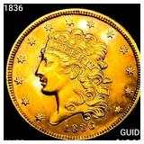 1836 $5 Gold Half Eagle CHOICE AU