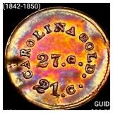 (1842-1850)A. Bechtler G$1 27G,21C,Plain Edge UNC