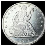1877 Seated Liberty Half Dollar CHOICE AU