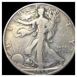1938-D Silver Half Dollar Walking Liberty LIGHTLY