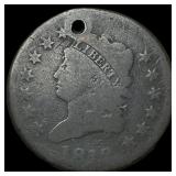 1816 Coronet Head Large Cent (holed) NICELY CIRCUL