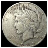 1934-S Silver Peace Dollar LIGHTLY CIRCULATED