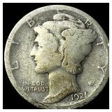 1921 Silver Mercury Dime NICELY CIRCULATED