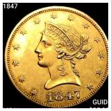 1847 $10 Gold Eagle UNCIRCULATED