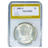 1885-O Morgan Silver Dollar PGA MS65