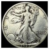 1927-S Silver Walking Liberty Half Dollar  NEARLY