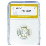 1945-D Mercury Silver Dime PGA MS67
