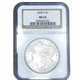 1878-S Morgan Silver Dollar NGC MS64