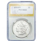 1878 8TF Morgan Silver Dollar PGA MS63
