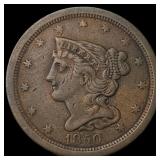 1850 Braided Hair Half Cent LIGHTLY  CIRCULATED