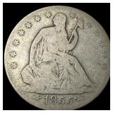 1855-O Arrows Seated Liberty Silver Half  Dollar