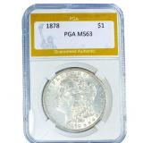 1878 Morgan Silver Dollar PGA MS63