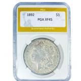 1892 Morgan Silver Dollar PGA XF45