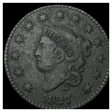 1827 Large Cent Coronet Head NEARLY  UNCIRCULATED