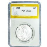 1947 Walking Liberty Half Dollar PGA MS66