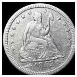 1853 Arrows Seated Liberty Quarter NEARLY UNCIRCUL