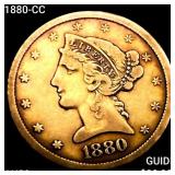 1880-CC $5 Gold Half Eagle CLOSELY UNCIRCULATED